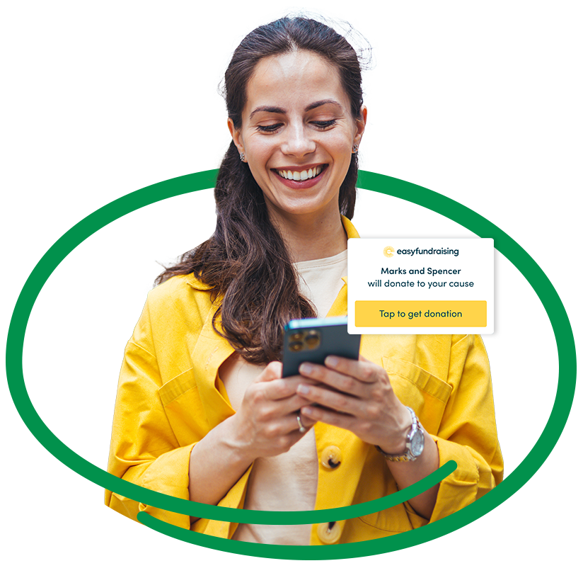 Image of a person using Easyfundraising app