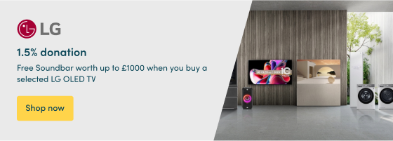 Free Soundbar worth up to £1000 when you buy a selected LG OLED TV  1.5% donation  Shop now